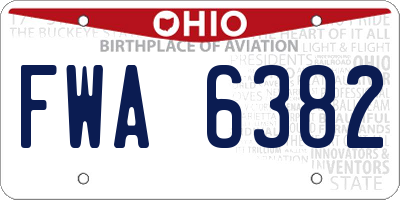 OH license plate FWA6382