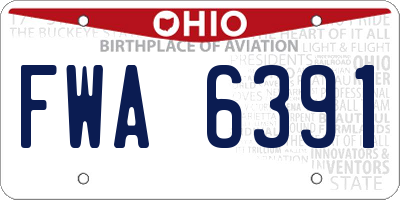 OH license plate FWA6391