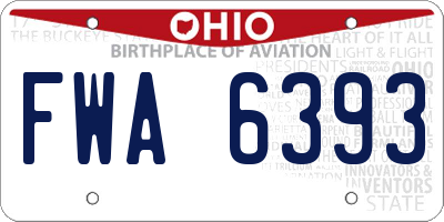 OH license plate FWA6393