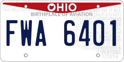 OH license plate FWA6401