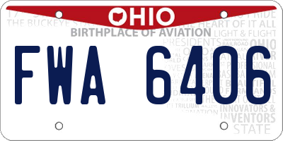 OH license plate FWA6406