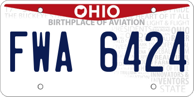OH license plate FWA6424