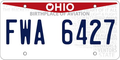 OH license plate FWA6427