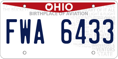 OH license plate FWA6433