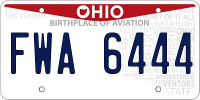 OH license plate FWA6444