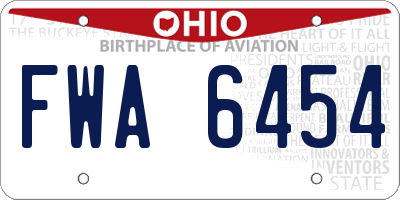 OH license plate FWA6454