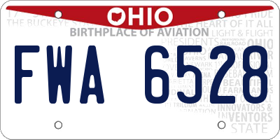 OH license plate FWA6528