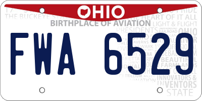 OH license plate FWA6529