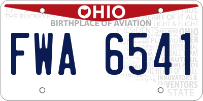 OH license plate FWA6541