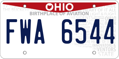 OH license plate FWA6544