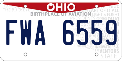 OH license plate FWA6559
