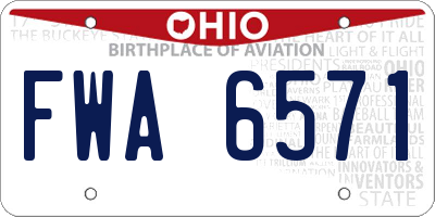 OH license plate FWA6571