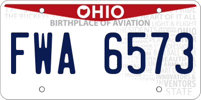 OH license plate FWA6573