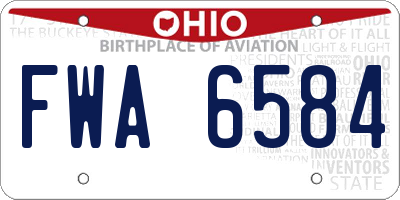 OH license plate FWA6584
