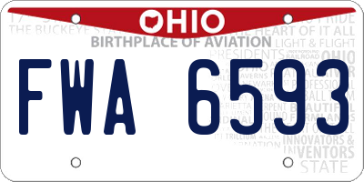 OH license plate FWA6593