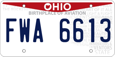 OH license plate FWA6613