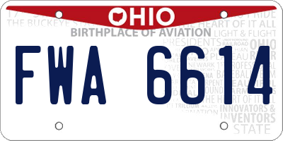 OH license plate FWA6614