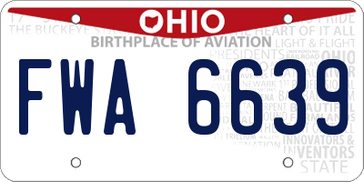 OH license plate FWA6639