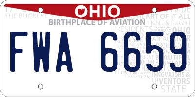 OH license plate FWA6659