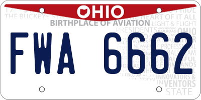 OH license plate FWA6662