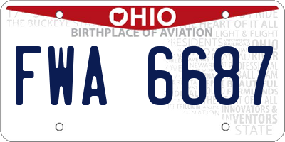 OH license plate FWA6687