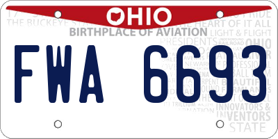 OH license plate FWA6693