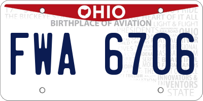 OH license plate FWA6706