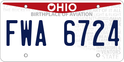 OH license plate FWA6724