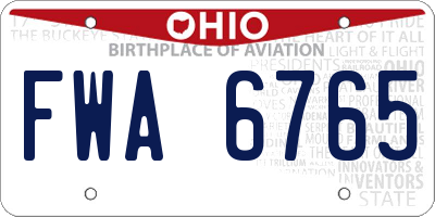 OH license plate FWA6765