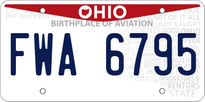 OH license plate FWA6795