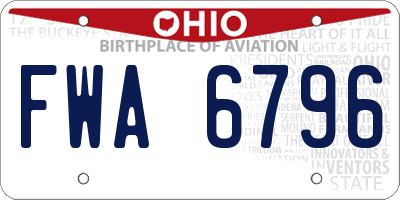 OH license plate FWA6796