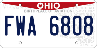 OH license plate FWA6808