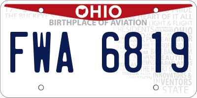 OH license plate FWA6819