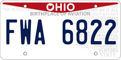 OH license plate FWA6822