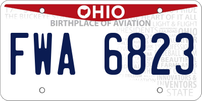 OH license plate FWA6823