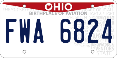 OH license plate FWA6824