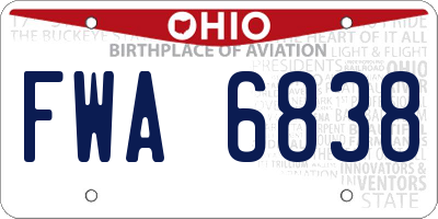 OH license plate FWA6838
