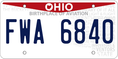 OH license plate FWA6840