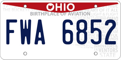 OH license plate FWA6852
