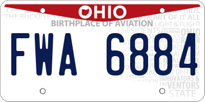 OH license plate FWA6884