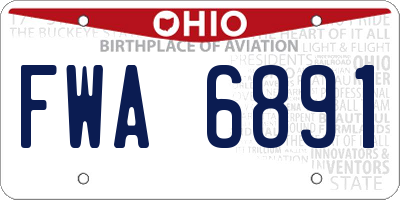 OH license plate FWA6891