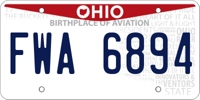 OH license plate FWA6894