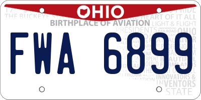 OH license plate FWA6899