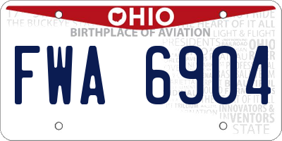OH license plate FWA6904