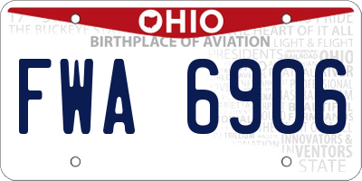 OH license plate FWA6906