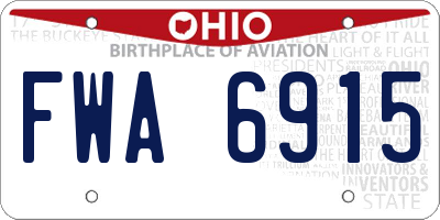 OH license plate FWA6915