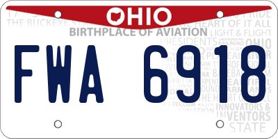 OH license plate FWA6918