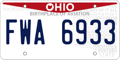 OH license plate FWA6933