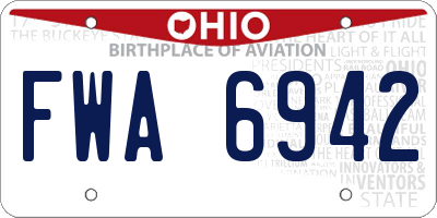 OH license plate FWA6942
