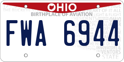 OH license plate FWA6944